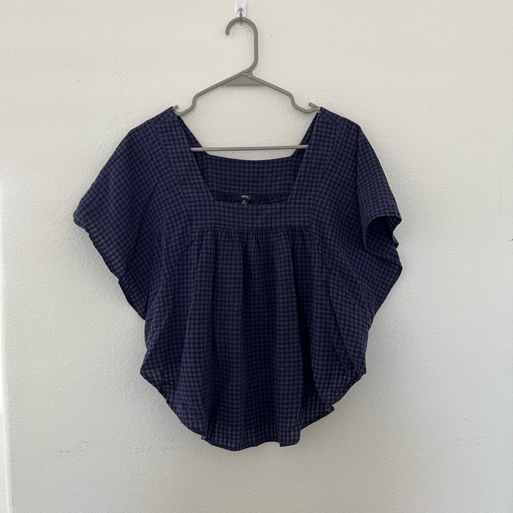 Gingham Pattern Blouse